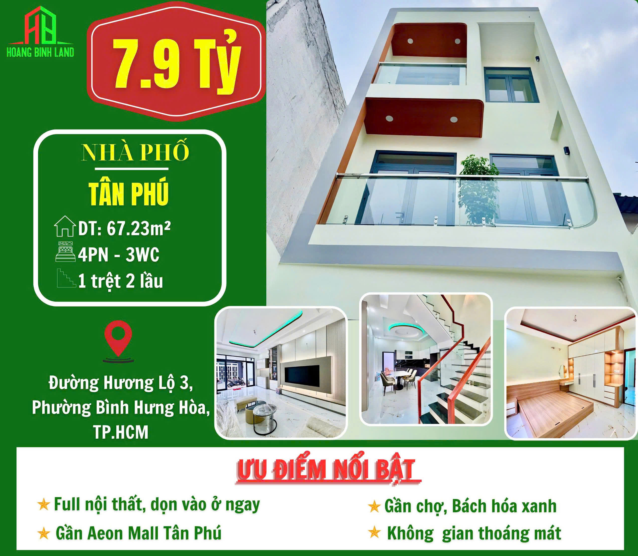 BÁN NHÀ ĐẸP PHƯỜNG BÌNH HƯNG HÒA - GIÁ 7.9 TỶ