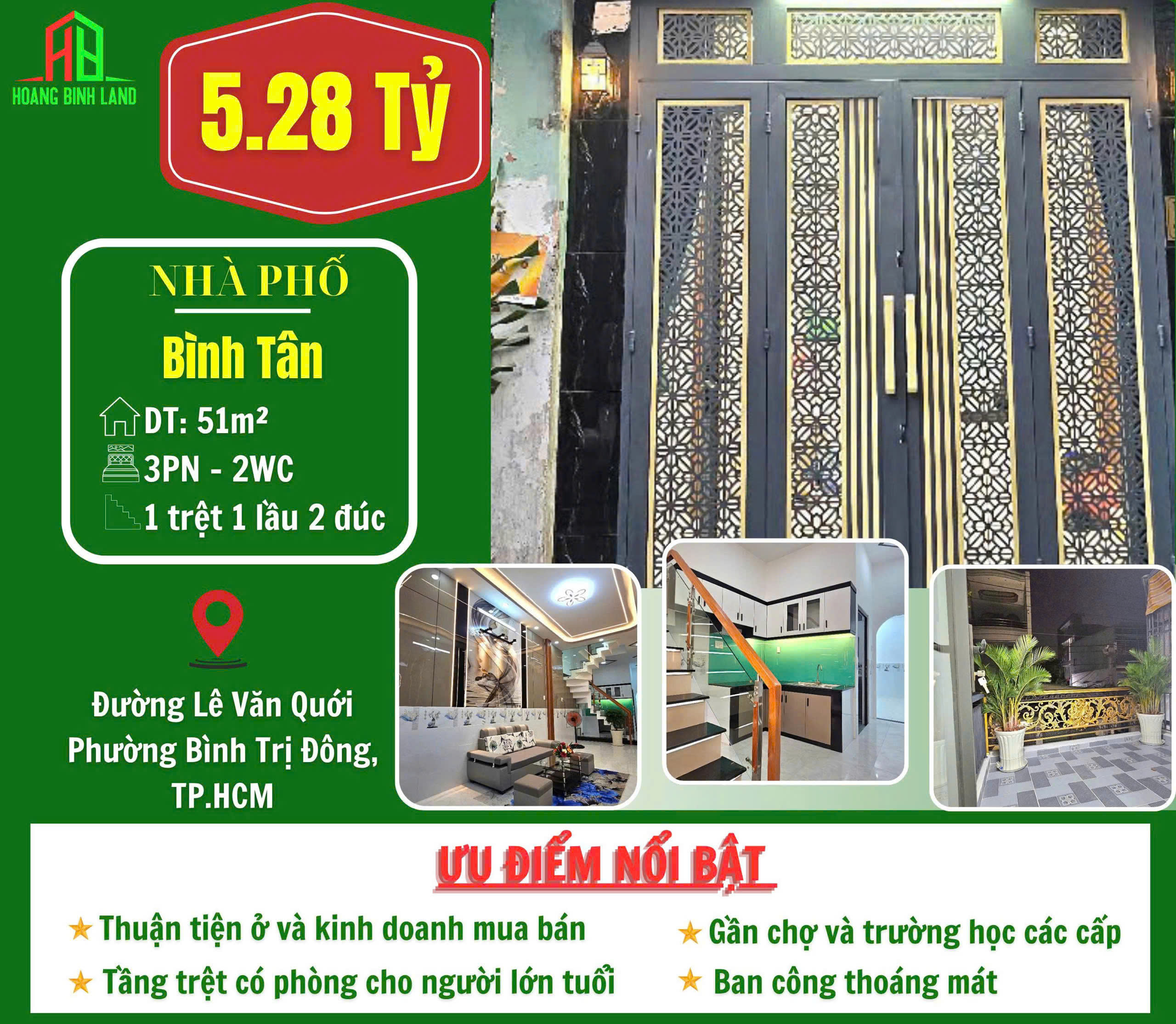 BÁN NHÀ ĐƯỜNG LÊ VĂN QUỚI - GIÁ 5.28 TỶ