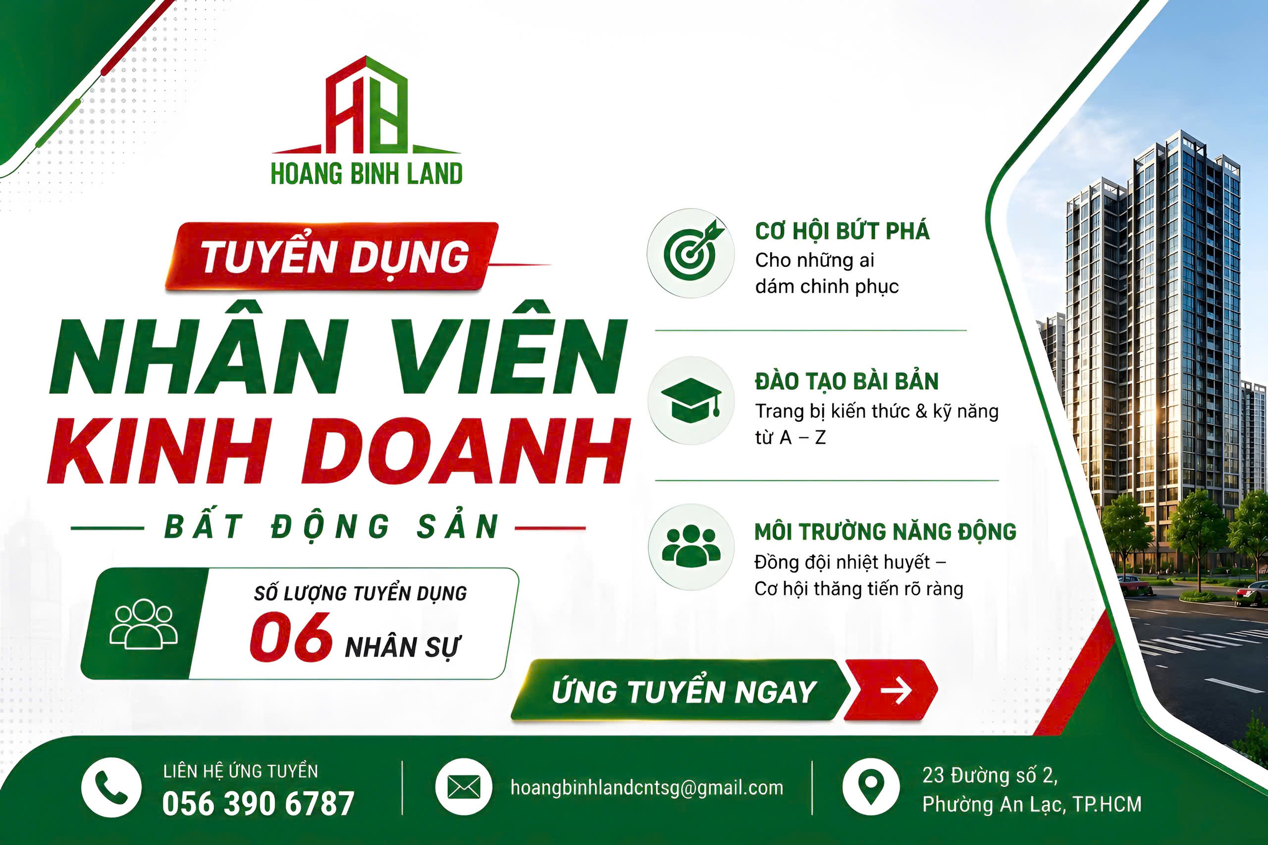 HOÀNG BÌNH LAND TUYỂN DỤNG NHÂN VIÊN KINH DOANH 