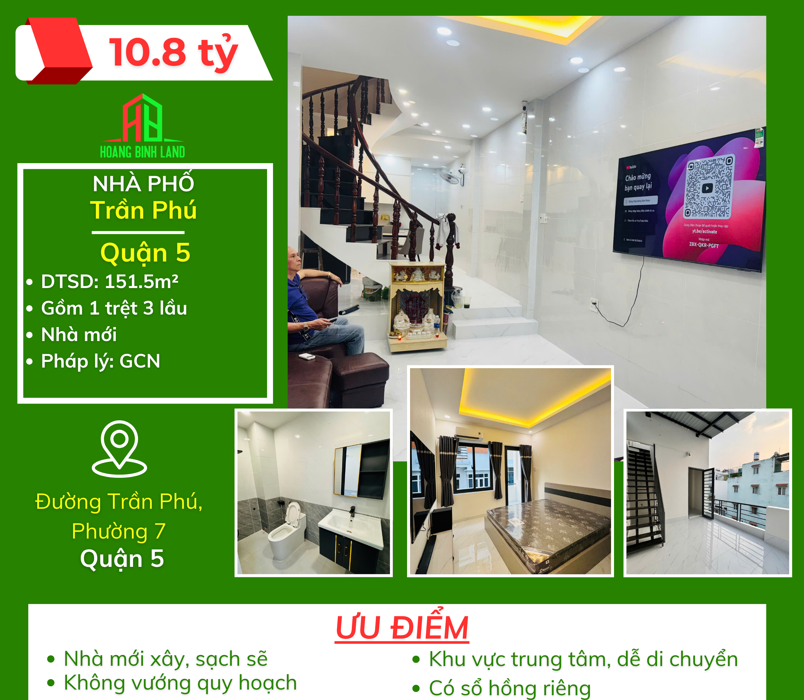 BÁN NHÀ PHỐ ĐƯỜNG TRẦN PHÚ - QUẬN 5 