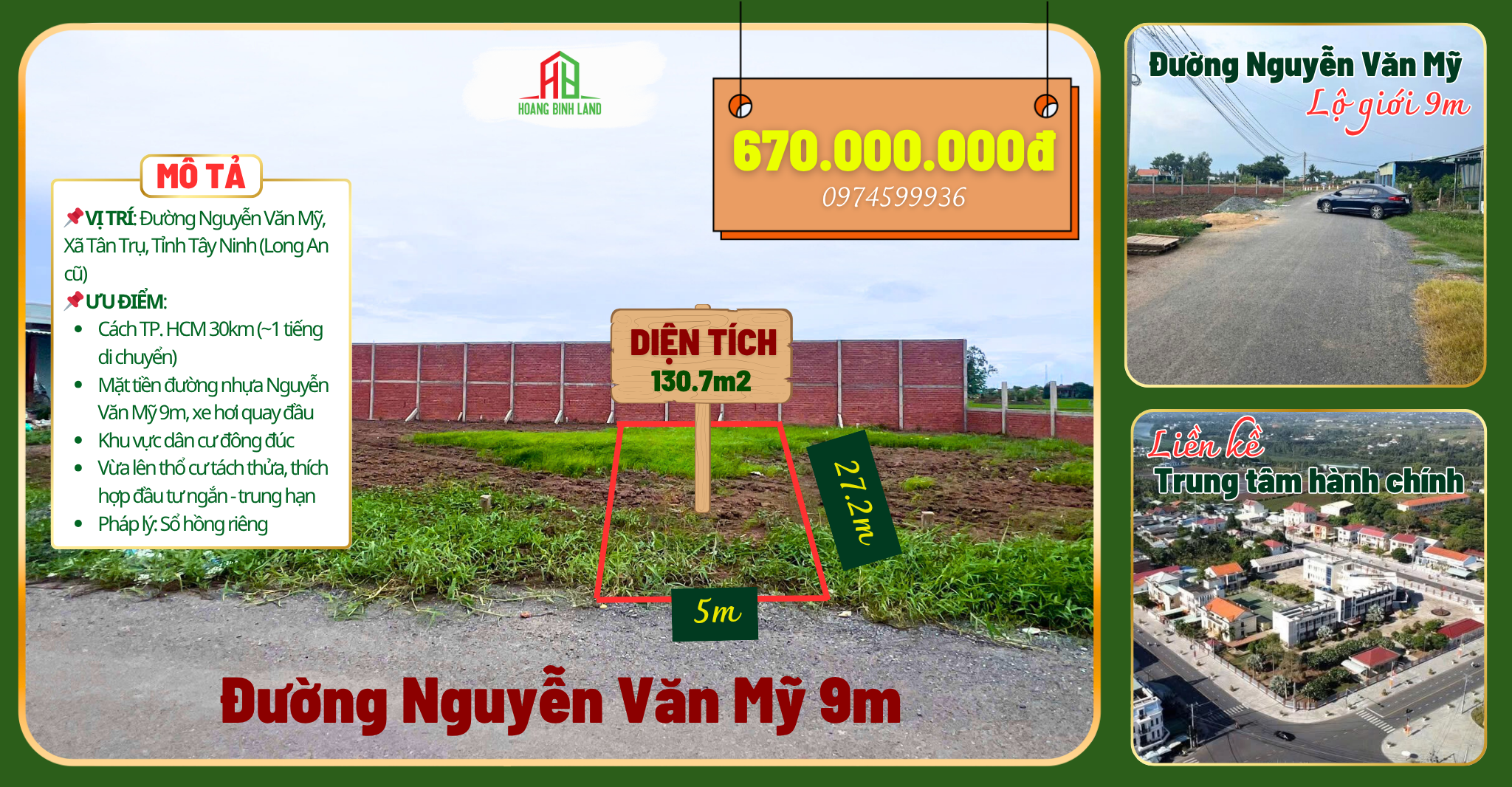 CƠ HỘI SỞ HỮU LÔ ĐẤT VÀNG NGAY TRUNG TÂM XÃ TÂN TRỤ, TỈNH TÂY NINH 
